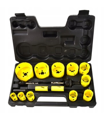 Zestaw otwornic Bimetal do metalu i drewna 17el. plastic box