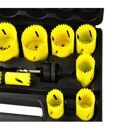 Zestaw otwornic Bimetal do metalu i drewna 17el. plastic box