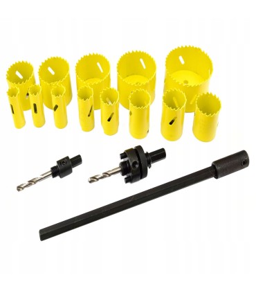 Zestaw otwornic Bimetal do metalu i drewna 17el/aluminiowa walizka/