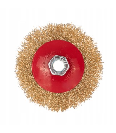 Szczotka druciana obrot.boczna 100mm mosiądz M14