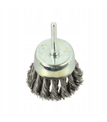 Szczotka druciana czołowa,pleciona 50mm z trzpieniem