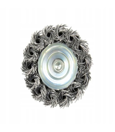 Szczotka druciana czołowa,pleciona 50mm z trzpieniem