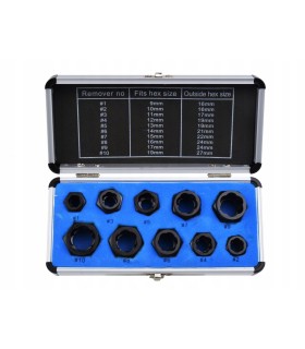 Zestaw nasadek do zniszczonych śrub 10el.alu.op.