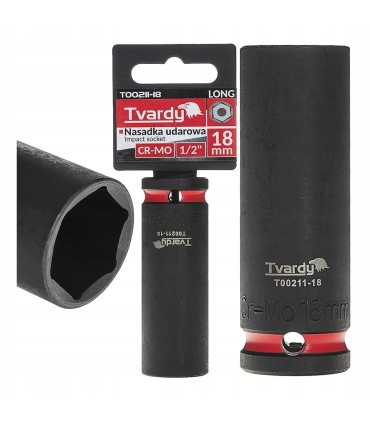 Nasadka udarowa długa 1/2" 6-kąt 18mm 
