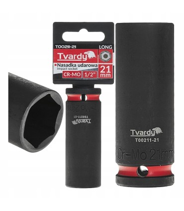 Nasadka udarowa długa 1/2" 6-kąt 21mm 