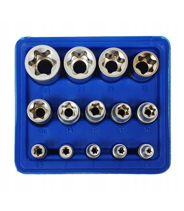 Zestaw nasadek torx E4-E24 14szt.
