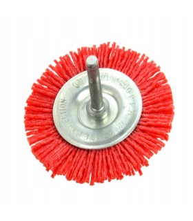 Szczotka druciana tarczowa trzpieniowa nylon 75mm
