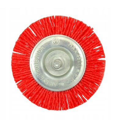 Szczotka druciana tarczowa trzpieniowa nylon 75mm