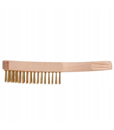 Szczotka do rdzy druciana żółta 4 rzędy drewno