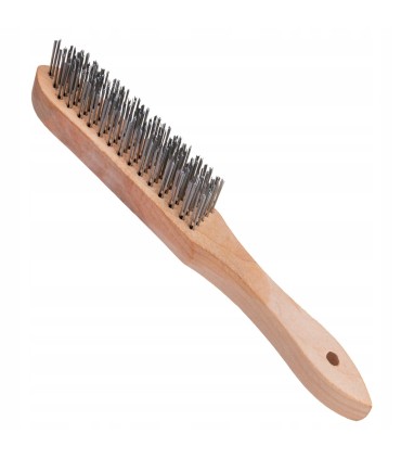 Szczotka do rdzy druciana czarna 5 rzędów drewno