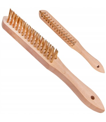 Szczotka do rdzy druciana żółta 3 rzędy do szczelin drewno