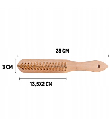 Szczotka do rdzy druciana żółta 3 rzędy do szczelin drewno