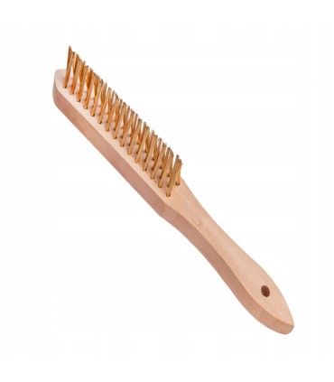 Szczotka do rdzy druciana żółta 3 rzędy do szczelin drewno