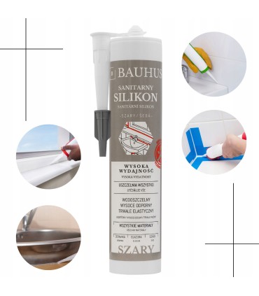 Silikon sanitarny SZARY