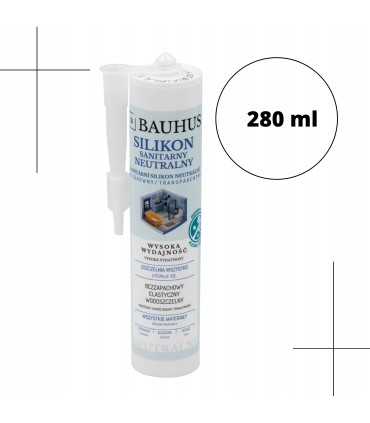 Silikon Neutralny Sanitarny BEZBARWNY Bauhus