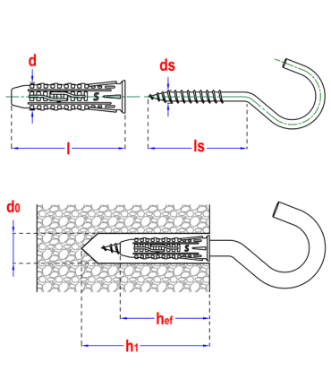Kołek rozp. z hak Typ C 8x65 PP