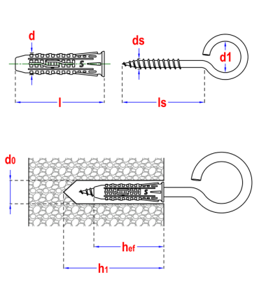 Kołek rozp. z hak huśtaw. 8x120 PP