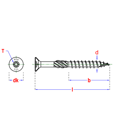 Wkręt do drew. stoż. T15 3,5x30 Zoc
