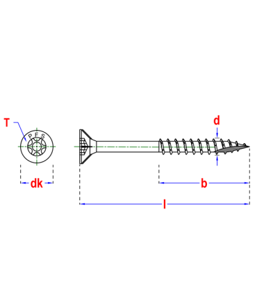 Wkręt uniwersalny pfs+ T20 5,0x60 Zoc