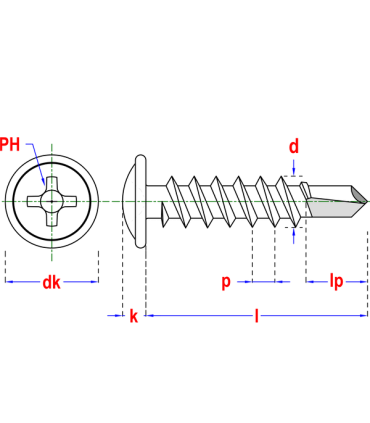 Wkręt samowiert WHD 4,2x25 Oc