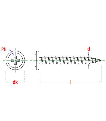 Wkr. podkład. do cien. blach 4,2x13 Fos
