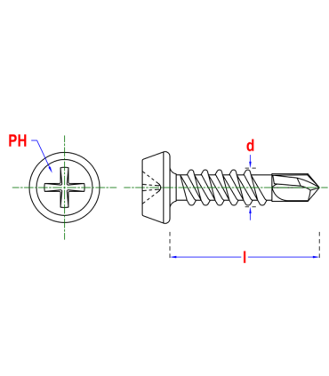 Wkręt samowier. PHD 3,5x9,5 FOS/200szt
