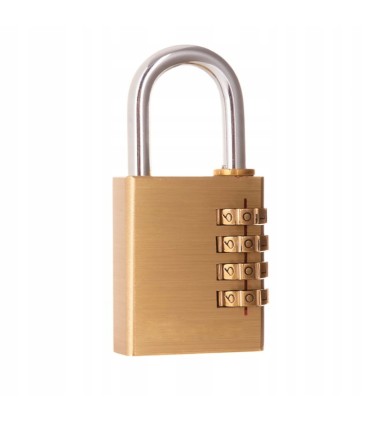 Kłódka mosiężna na szyfr 38mm (4 cyfry)