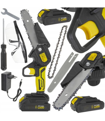 Piła łańcuchowa akumulatorowa w walizce 2x2.0Ah 21V – zestaw XXL