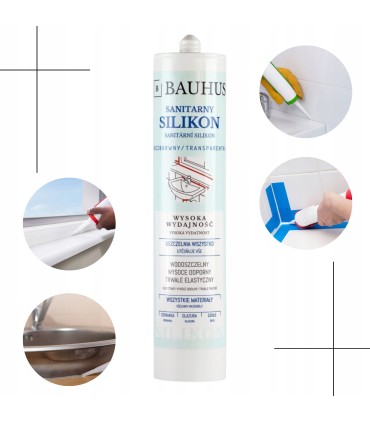 Silikon Sanitarny BEZBARWNY Bauhus