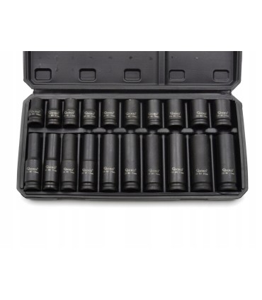 NASADKI UDAROWE 1/2 ZESTAW 20 SZTUK 10-19mm DŁUGIE KRÓTKIE WALIZKA 6-KĄTNE