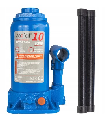 PODNOŚNIK HYDRAULICZNY 10T SŁUPKOWY BUTELKOWY ZAWÓR UPUSTOWY TŁOK 40MM