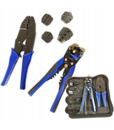 Zaciskarka konektorów 5 matryc / ściągacz izolacji zestaw