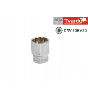 NASADKA DWUNASTOKĄTNA 1/2" 13MM 25GW STAL CHROMOWO-WANADOWA CRV TRWAŁA