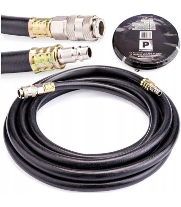 WĄŻ PNEUMATYCZNY 10X17MM 20 BAR 20M GUMOWY OLEJOODPORNY SZYBKIE PODŁĄCZENIE