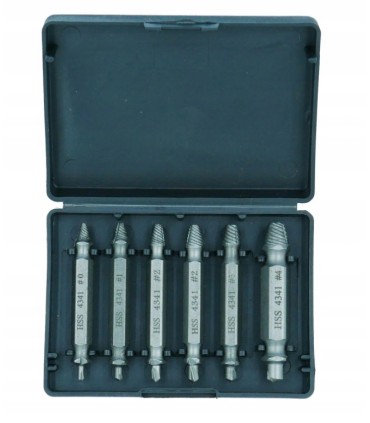 WYKRĘTAKI DO ZERWANYCH ZAPIECZONYCH ŚRUB SZPILEK 6ELE ZESTAW UNIWERSALNE