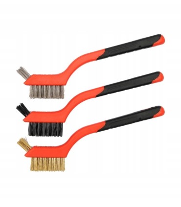 SZCZOTKA SZCZOTKI DRUCIANA MOSIĄDZ NYLONOWA ZESTAW KOMPLET 3 SZTUK 180MM