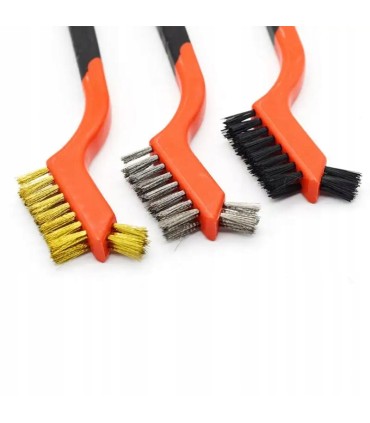 SZCZOTKA SZCZOTKI DRUCIANA MOSIĄDZ NYLONOWA ZESTAW KOMPLET 3 SZTUK 180MM