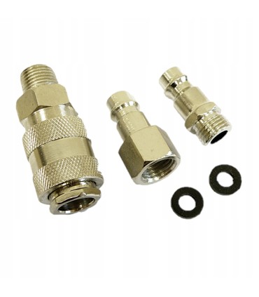 SZYBKOZŁĄCZKI PNEUMATYCZNE 1/4 3 SZT MĘSKI ŻEŃSKI NIEZAWODNE TRWAŁE