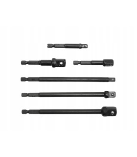 ZESTAW PRZEDŁUŻEK UDAROWYCH HEX 1/4" 1/2" 6SZT PRZEDŁUŻKI UDAROWE KULKOWE