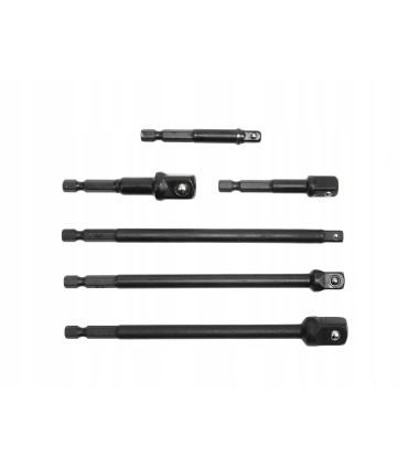 ZESTAW PRZEDŁUŻEK UDAROWYCH HEX 1/4" 1/2" 6SZT PRZEDŁUŻKI UDAROWE KULKOWE