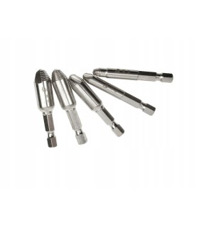 WYKRĘTAKI DO ZERWANYCH ŚRUB SZPILEK HEX 1/4 STAL SZYBKOTNĄCA HSS ZESTAW