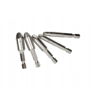 WYKRĘTAKI DO ZERWANYCH ŚRUB SZPILEK HEX 1/4 STAL SZYBKOTNĄCA HSS ZESTAW
