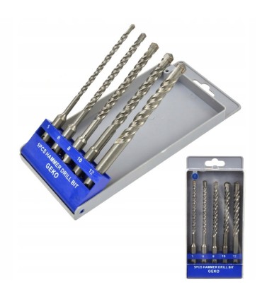 WIERTŁA DO BETONU SYSTEM MOCOWANIA SDS PLUS + ZESTAW 5-12MM 5 SZTUK SOLIDNE