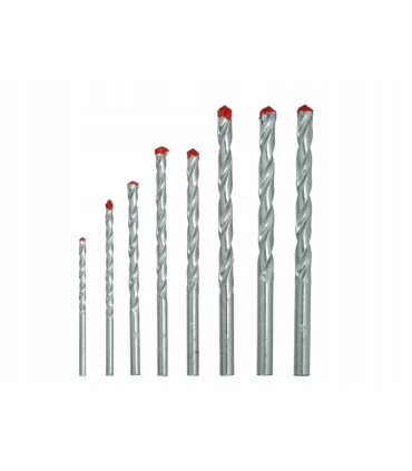 WIERTŁA DO BETONU KAMIENIA ZESTAW 8EL WIDIOWE UCHWYT WALCOWY 3-10MM