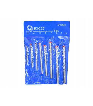 WIERTŁA DO BETONU KAMIENIA ZESTAW 8EL WIDIOWE UCHWYT WALCOWY 3-10MM