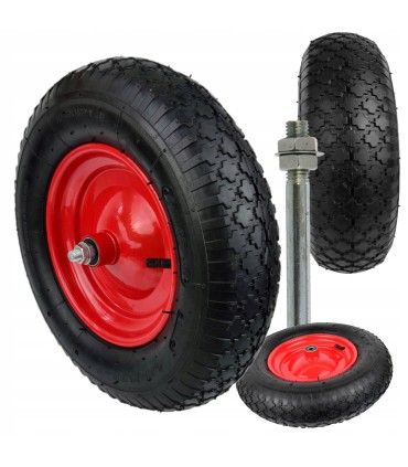 KOŁO DO TACZKI 4.00-8/2 95MM DO WÓZKA ZESTAW OŚKA DO KOŁA METALOWA FELGA