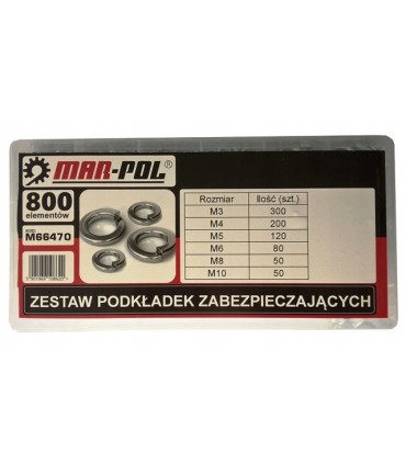 ZESTAW PODKŁADEK ZABEZPIECZAJĄCYCH SPRĘŻYNOWYCH 800SZT M3-M10 PODKŁADKI