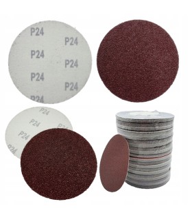 PAPIER ŚCIERNY BEZ DZIUR Z RZEPEM NA DYSK 125/24 10 SZT KOMPLET