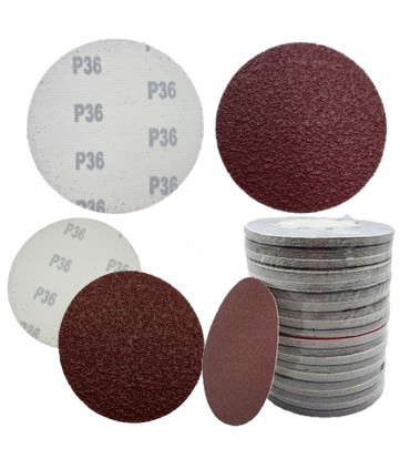 PAPIER ŚCIERNY BEZ DZIUR Z RZEPEM NA DYSK 125/36 10 SZT KOMPLET