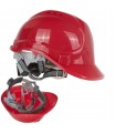 Kask ochronny budowlany BHP regulowany – czerwony